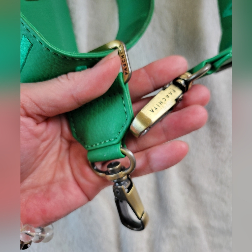 Parchita | Vibrant Kelly Green PVC Mila Wallet Crossbody Bag - Picture 9 of 15